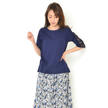 画像をギャラリービューアに読み込む, きれいめ袖レースカットソー-女装服