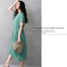 画像をギャラリービューアに読み込む, summerワンピ半袖B/ミント-女装服