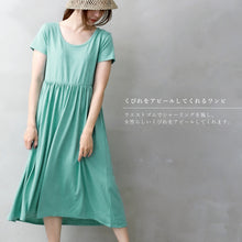 画像をギャラリービューアに読み込む, summerワンピ半袖A/ミント-女装服