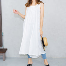 画像をギャラリービューアに読み込む, 【大きいsize】summerワンピ袖なし/ホワイト-女装服