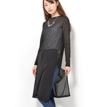 画像をギャラリービューアに読み込む, ミステリアス透けワンピ/ブラック-女装服