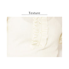画像をギャラリービューアに読み込む, 半袖フリルブラウス/ホワイト-女装服