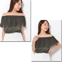 画像をギャラリービューアに読み込む, オフショルダーフリル-女装服