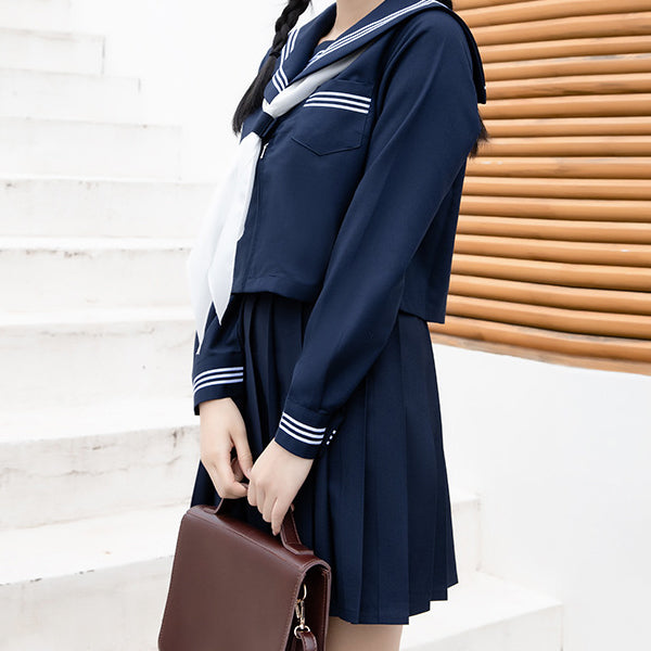 セーラー服紺-白スカーフ-長袖-ls1- – 女装通販ハニーメル セーラー服紺-白スカーフ-長袖-ls1- – 女装通販ハニーメル