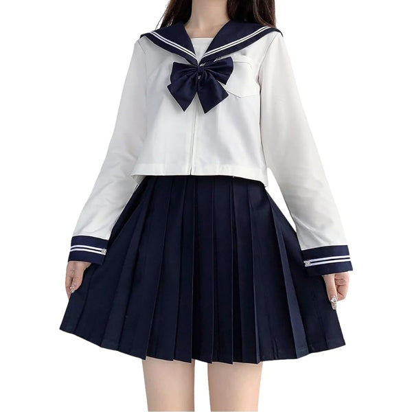 セーラー服 制服 白・紺　セーラー服 セーラー服-白/紺-長袖 – 女装通販ハニーメル